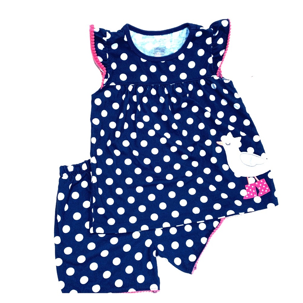 Carter’s Pajama Set Navy Blue Polka Dot Size 7
